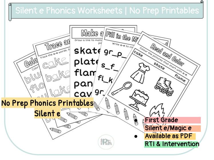 Silent e Worksheets