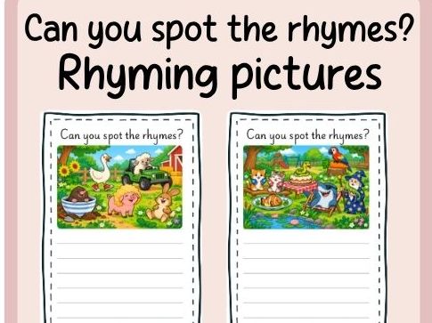 Rhyming sentences pictures-describe what you see- Continuous provision