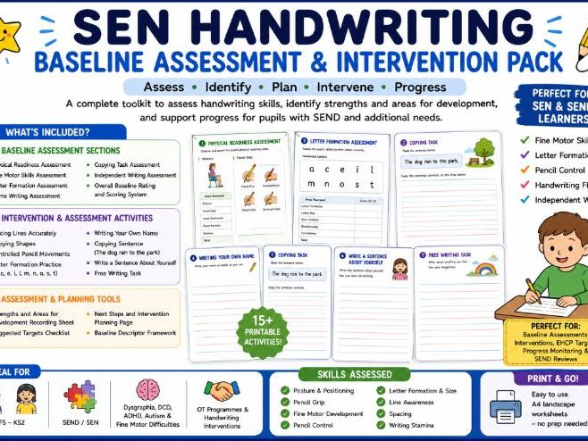 SEN Handwriting Baseline Assessment Pack
