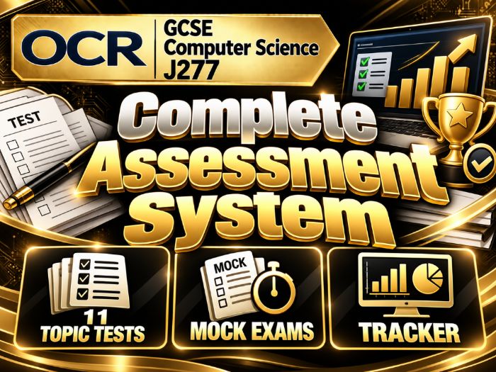 OCR GCSE Computer Science J277 Complete Assessment System | 11 Topic Tests, Mocks & Tracker