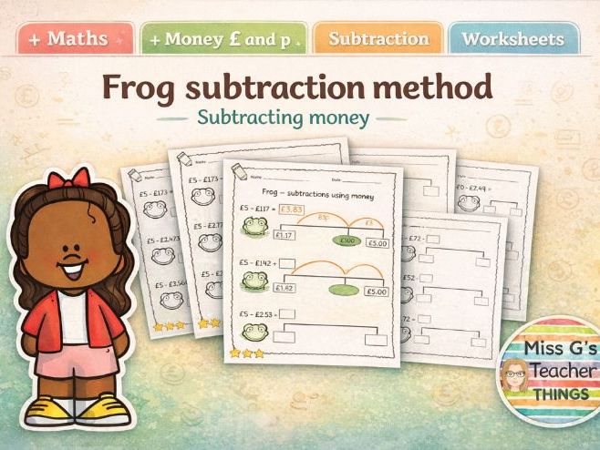 LKS2 Y3 Y4 frog subtractions -using money - Maths differentiated worksheets