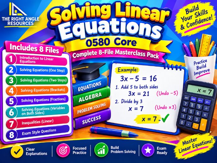 Solving Linear Equations Complete Pack | Edexcel GCSE Maths Foundation / IGCSE 0580 Core
