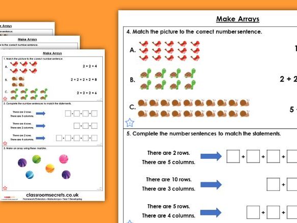 Fun with arrays worksheet picture