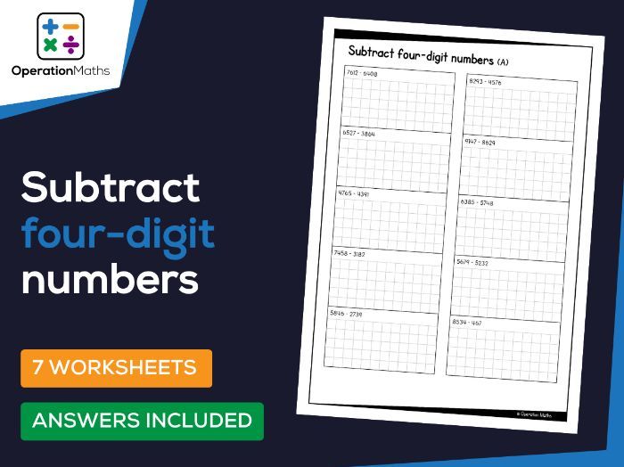 Subtract four-digit numbers
