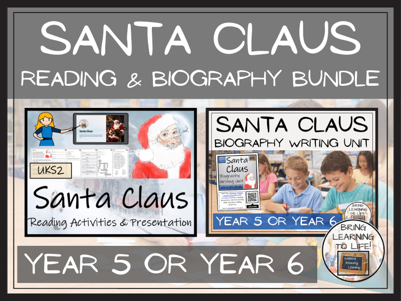 Santa Claus Reading Comprehension & Biography Bundle | UKS2