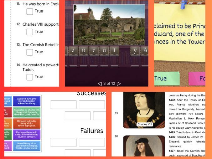 KS3 Making of the UK/GCSE Edexcel - Henry VII Threats and Rebellions: Information and Worksheets