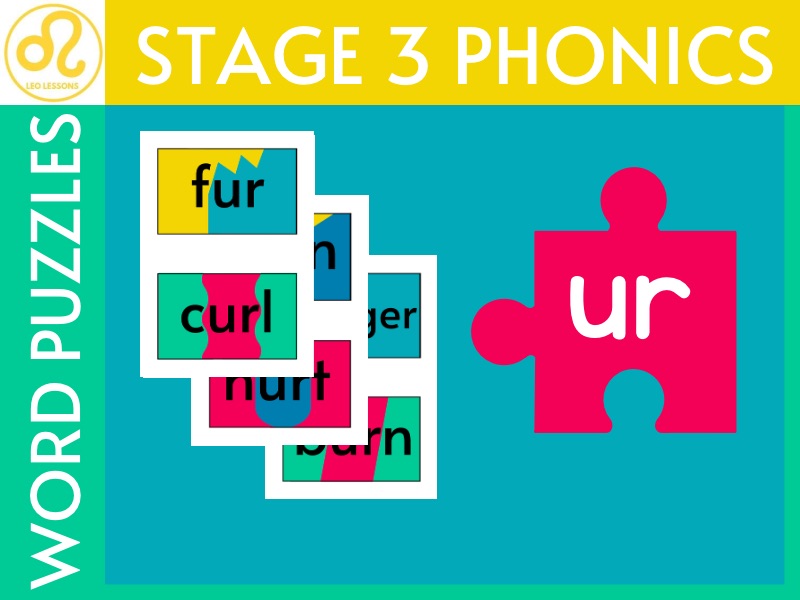 Stage 3 Phonics Word Puzzle ur sound Teaching Resources