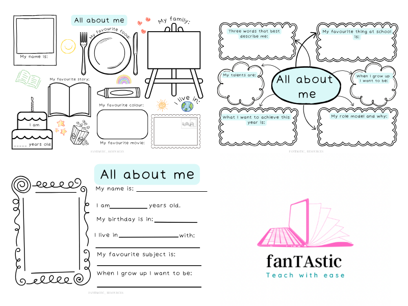 Back to school activity - All about me bundle