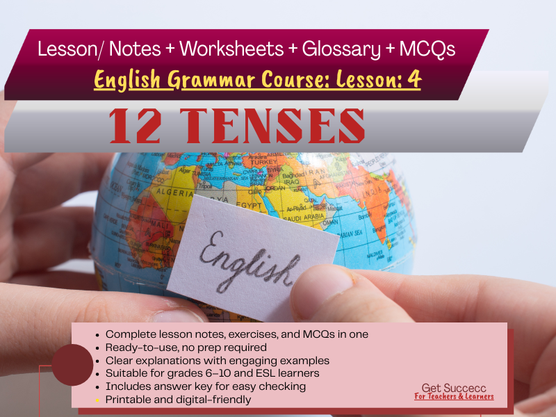 Master All 12 English Tenses: Complete Grammar Guide for Teachers & Learners – Exercises, Worksheets