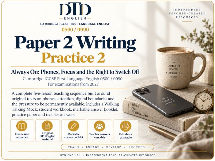 Cambridge IGCSE 0500/0990 Paper 2 Writing 2027 | Pack 2 | New for 2027