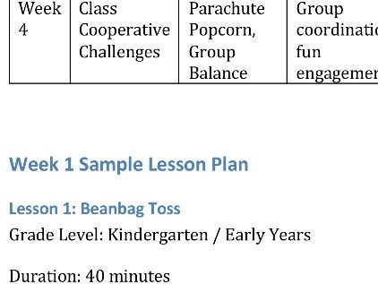 KG/Year 1 PE Curriculum | 7 Complete Editable Units | Full-Year Physical Education Plan