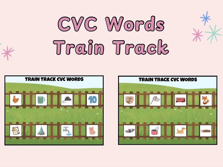 CVC Words Train Track Game | Teaching Resources