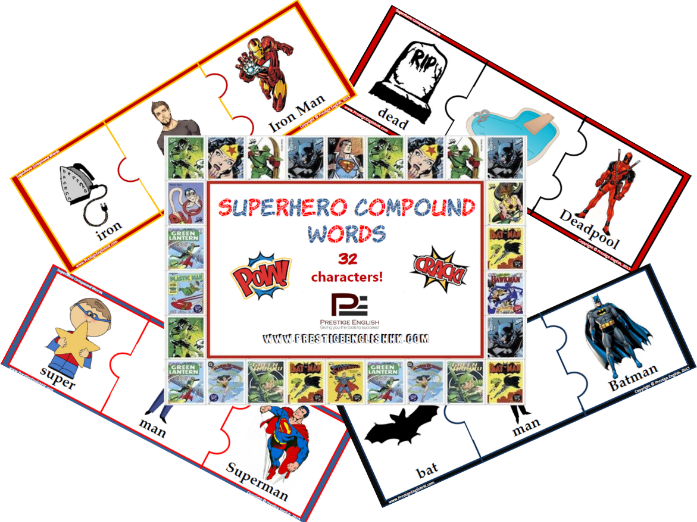 Superhero Compound Word Game / Jigsaw / Puzzle