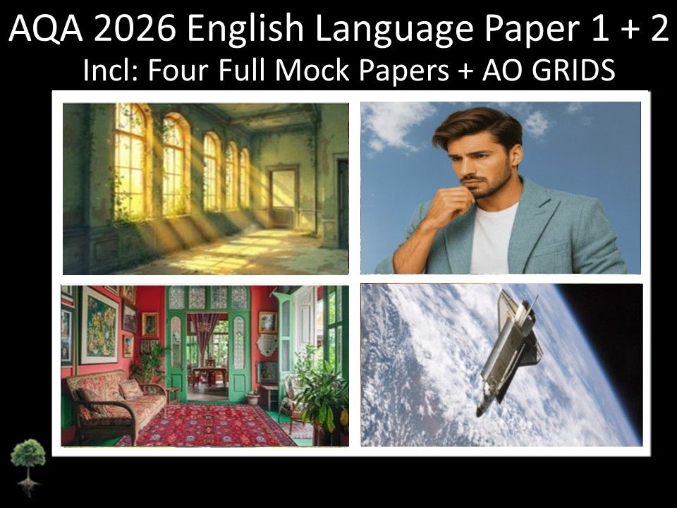 Four AQA 2026 English Language Paper 1 + 2 Mocks | AO GRIDS