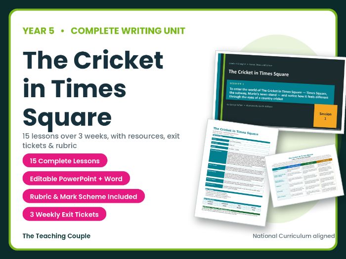 The Cricket in Times Square | Year 5 English Unit