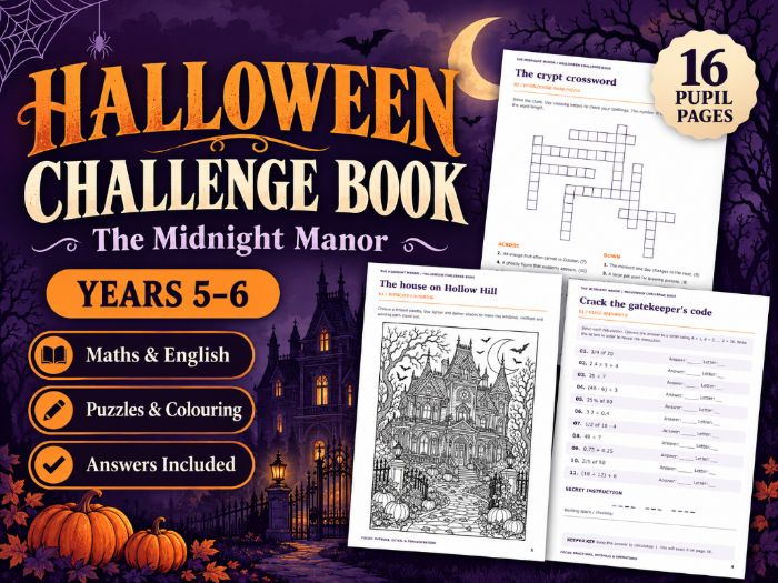 Halloween Activity Booklet Years 5–6 | KS2 Maths, English & Puzzles