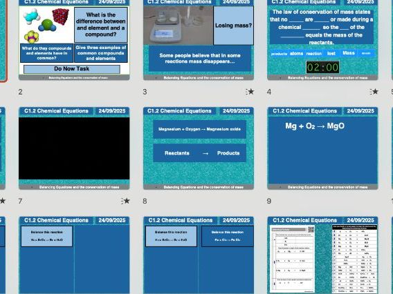 AQA Chemistry C1.2 – Chemical Equations (Updated 2025 | Editable Lesson, Worksheets, Assessment & Fr