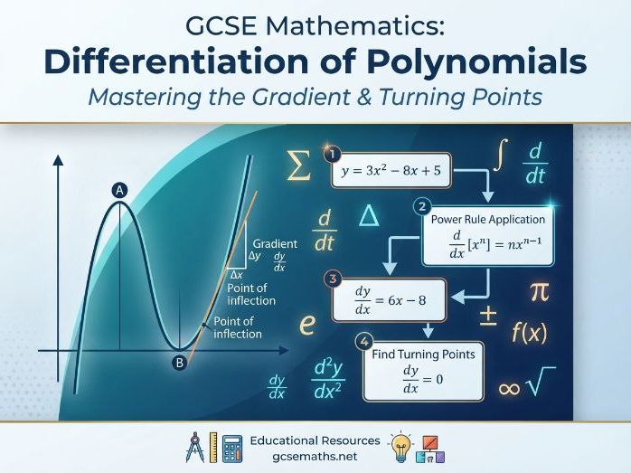 GCSE Mathematics: Differentiation of Polynomials | Comprehensive Practice Worksheet & Mark Scheme