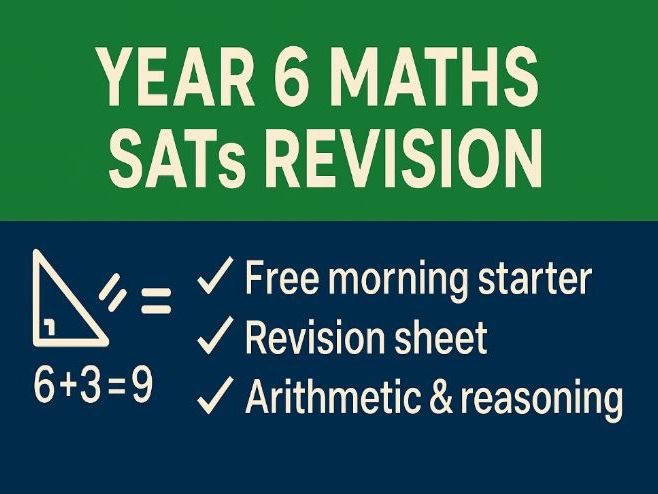 Year 6 Maths SATs Revision — Free Morning Starter/Revision Sheet (Arithmetic & Reasoning)