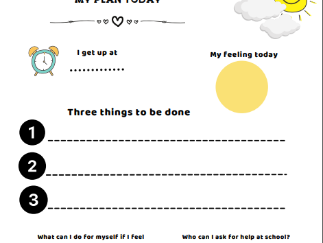 Child Daily Planner and Mindfulness Activity