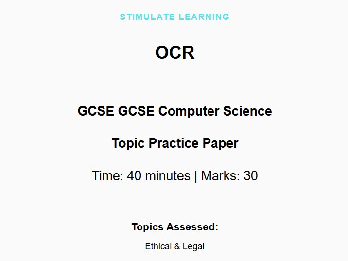OCR GCSE CS Ethical & Legal Practice