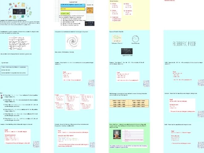 Algebraic Proof - Maths GCSE Higher PowerPoint Lessons Resource Bundle
