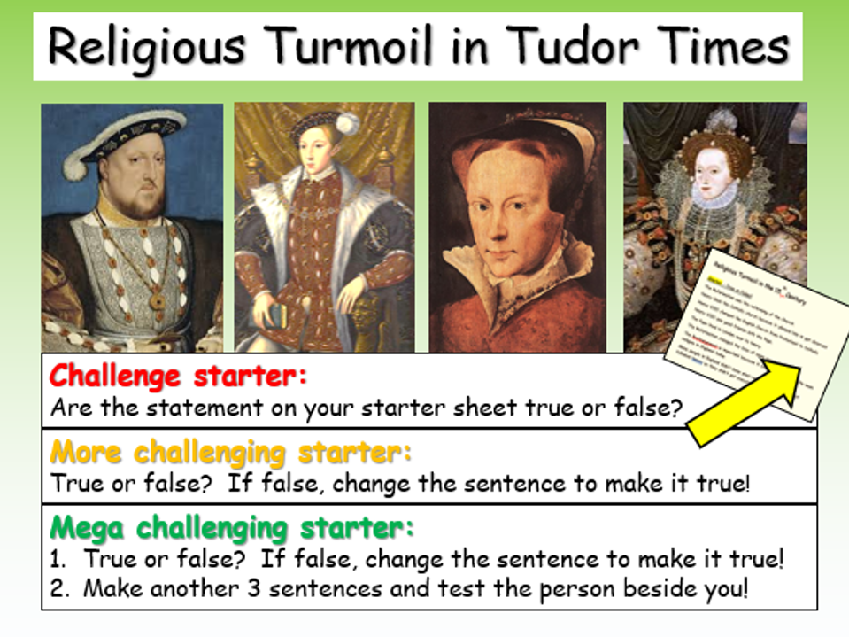 primary homework help tudor religion