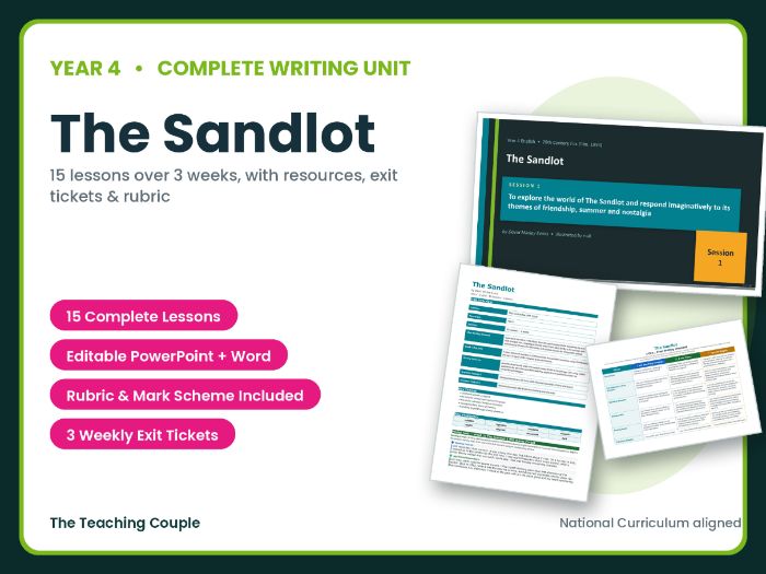 The Sandlot | Year 4 English Unit | 15 Complete Lessons + Resources