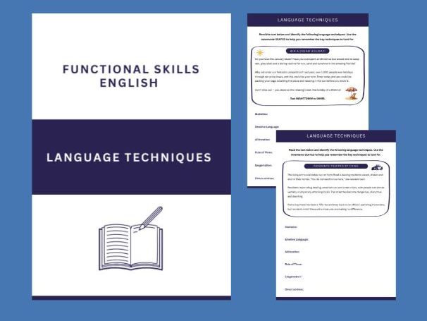 Functional Skills English Language Techniques - Reading Level 2 - 4X Task Workbook