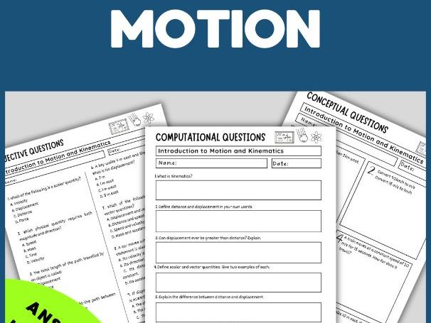 Motion: Scalar vs Vector, Distance vs Displacement | Problem Sets + Answer Key