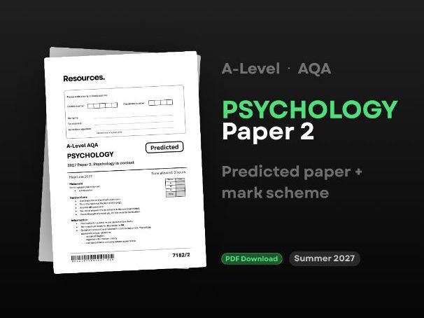 Predicted Paper 2 2027 A-Level Psychology AQA