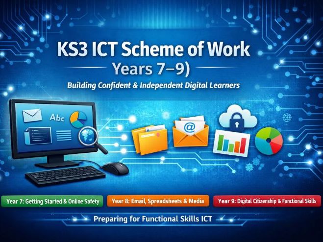 A complete KS3 ICT Scheme of Work for Years 7–9, designed for SEMH and Alternative Provision