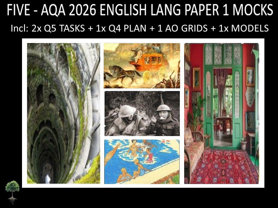 FIVE - AQA PAPER 1 | 2026 FULL MOCKS | Q5 TASKS | Q4 PLAN |AO GRIDS | MODELS