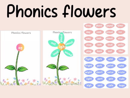 Phonics flowers- Phase 3-5 phonics- continuous provision