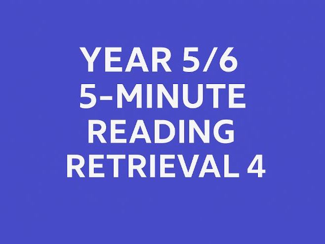 UKS2 5 minute Reading Starters  - 1 week (4)