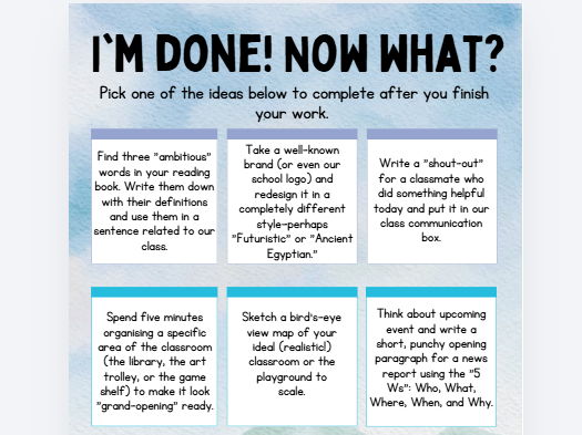 KS2 Early finishers activities resource bundle - natural style