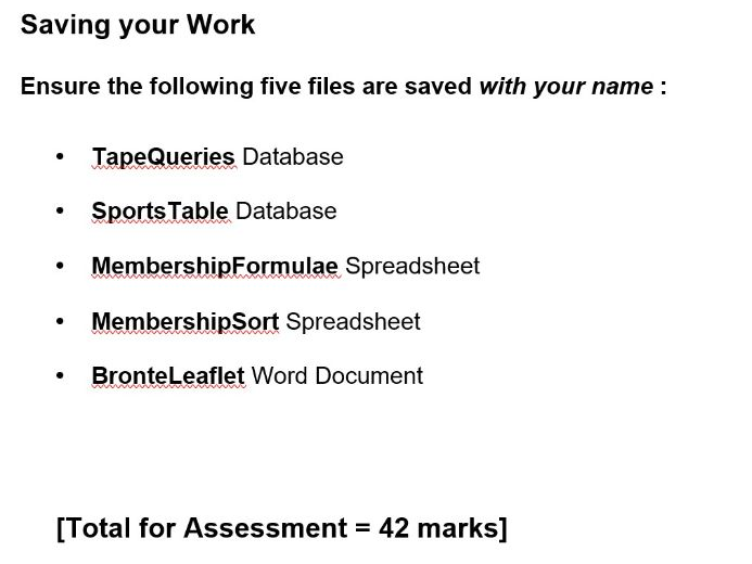ICT Assessment - MS Office Skills (Year 9)