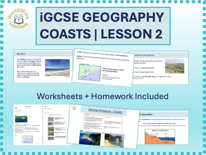 IGCSE Geography – Coastal Deposition (Beaches, Spits, Bars & Sand Dunes)