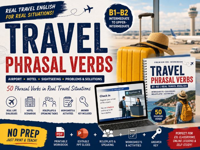 Travel Phrasal Verbs B1–B2 | Real Travel English | No Prep ESL