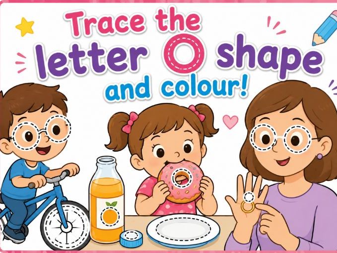 Trace the Letter o Shape and Colour