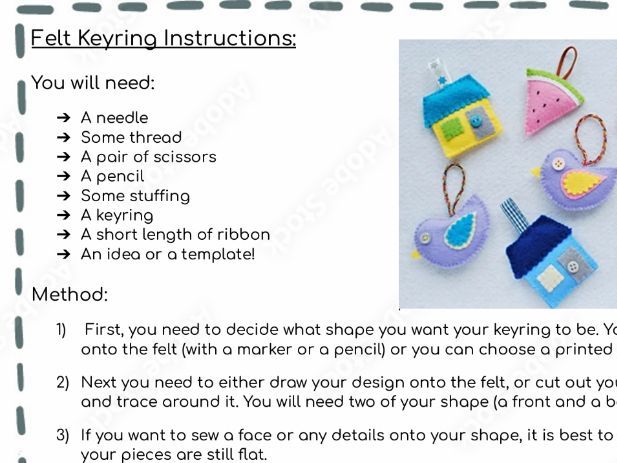 Felt Keyring Making Instructions
