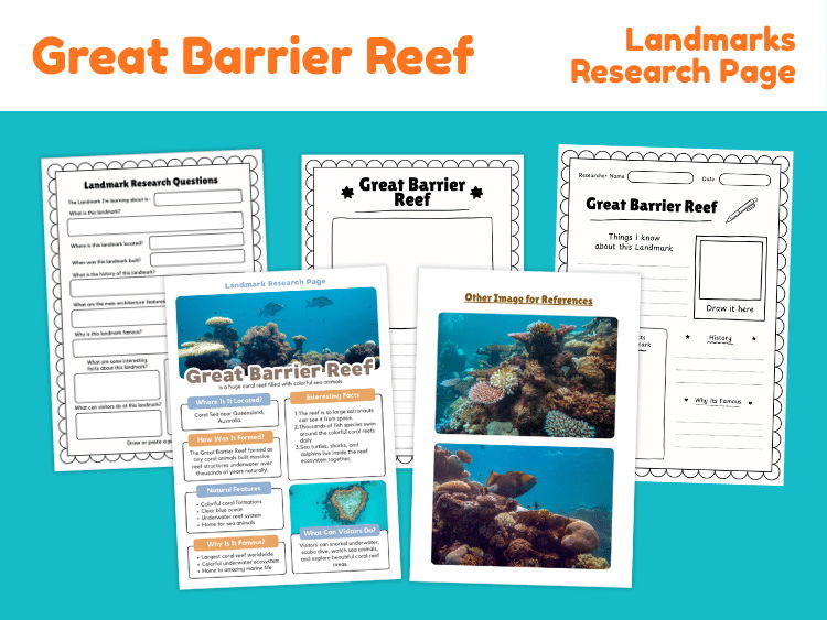 Great Barrier Reef Research Project | Landmark Geography Worksheets