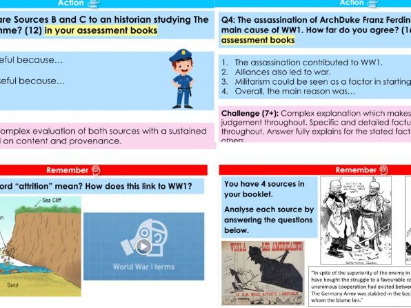 World War One GCSE Revision Lesson PowerPoint (AQA 9–1) – Full Workbook Companion