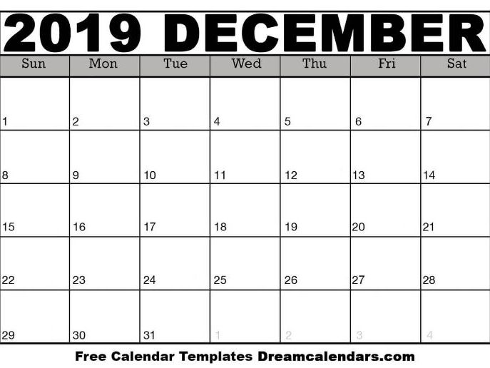 Printable December 19 Calendar Teaching Resources