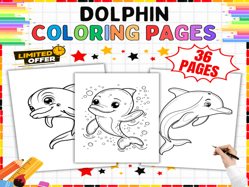 Dolphin Coloring Pages | 36 Printable Ocean Worksheets | Marine Animal Colouring Sheets
