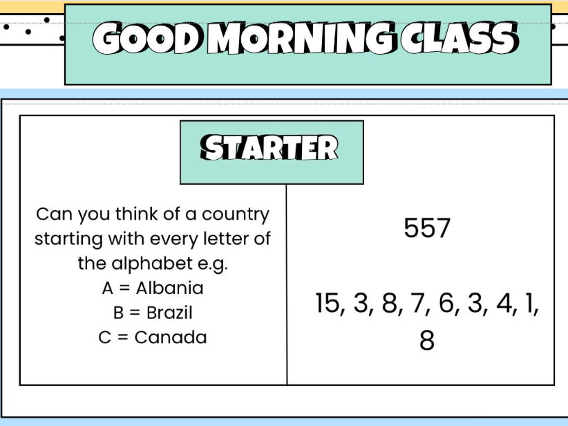 Morning Starter Slides P4-7