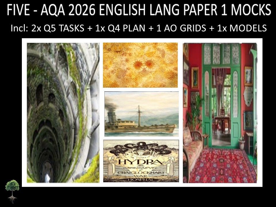 FIVE - AQA PAPER 1 | 2026 FULL MOCKS | Q5 TASKS | Q4 PLAN |AO GRIDS | MODELS