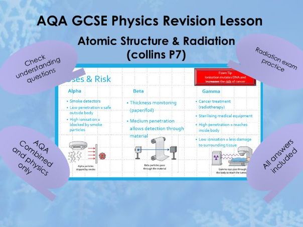 AQA GCSE Physics – Atomic Structure & Radiation – Revision Lesson & Exam Practice (Collins P7)