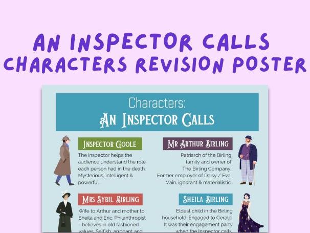 AN INSPECTOR CALLS CHARACTER REVISION POSTER | Teaching Resources