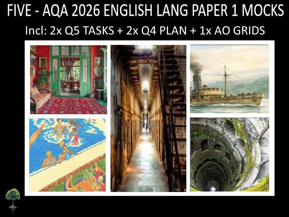 FIVE - AQA PAPER 1 | 2026 FULL MOCKS | Q5 TASKS | Q4 PLAN | AO GRIDS